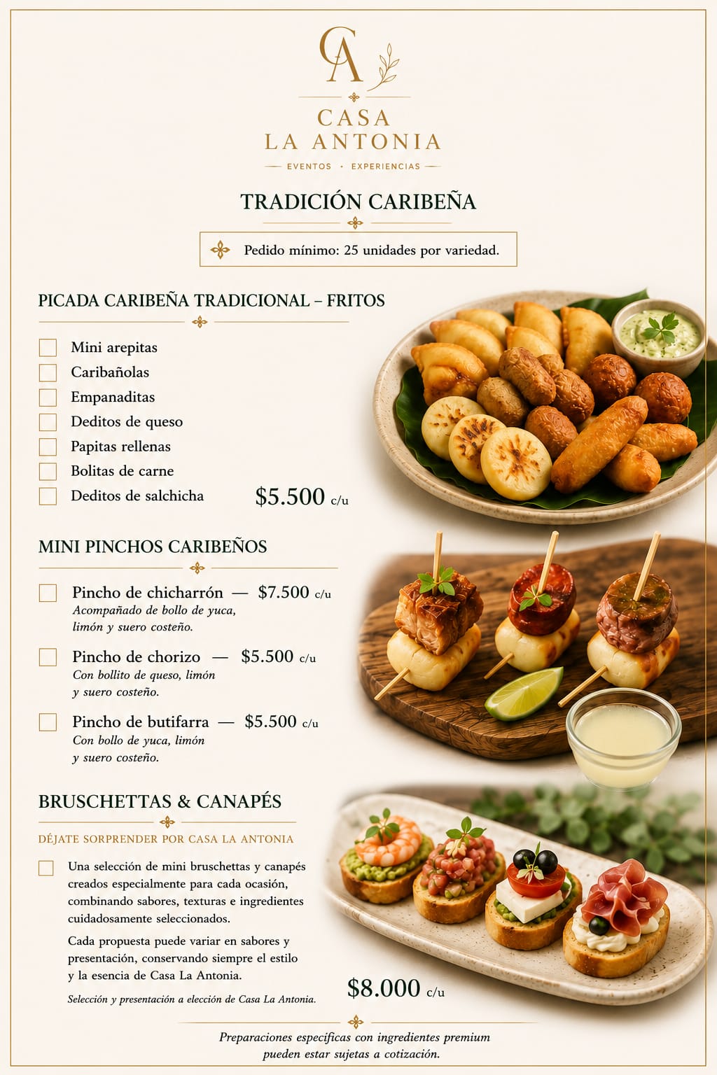 Menú Experiencia