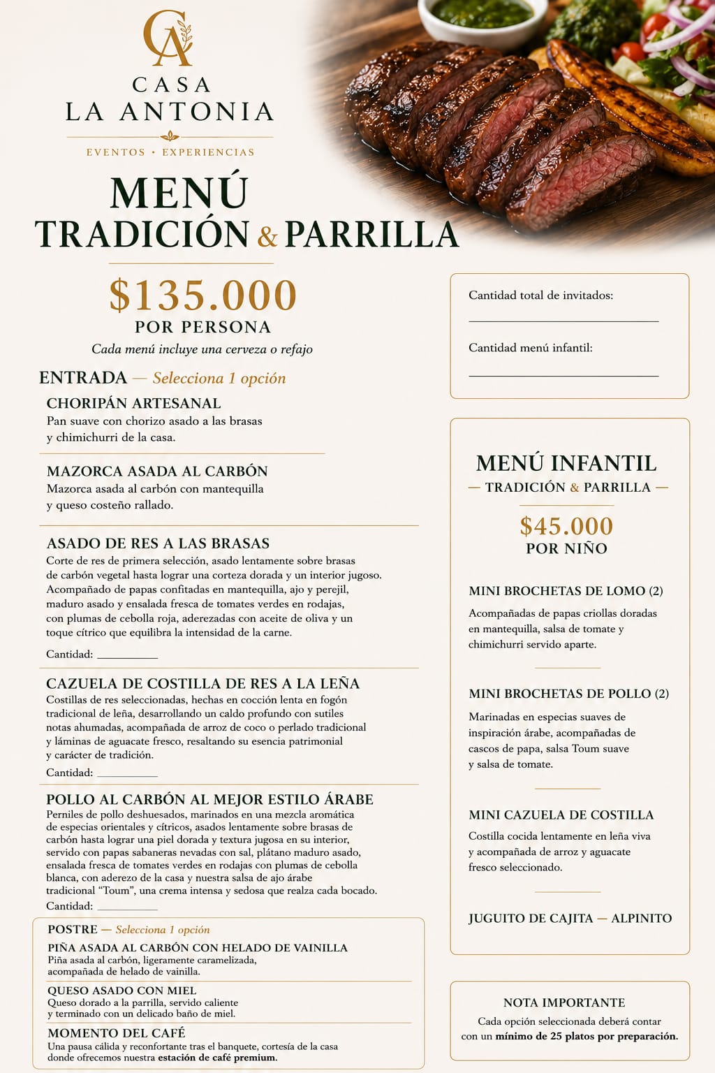Menú Sierra Nevada