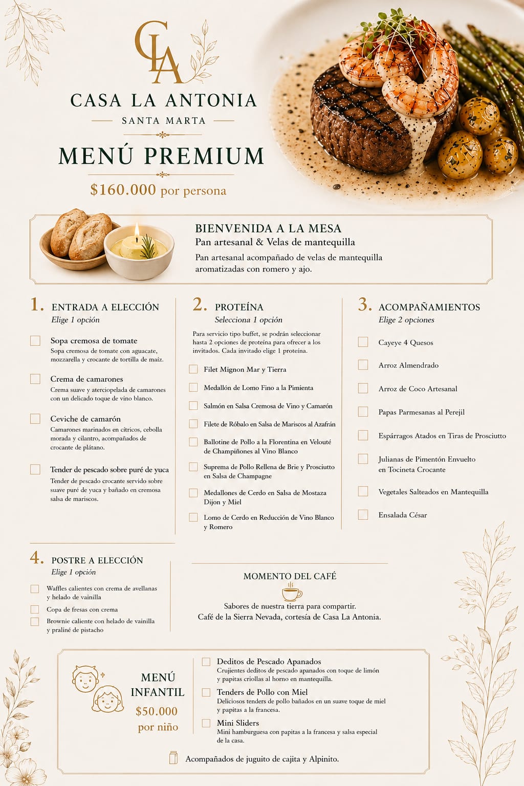 Menú Bodas